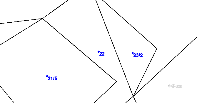 Parcela st. 22 v KÚ Krásná pod Lysou Horou, Katastrální mapa