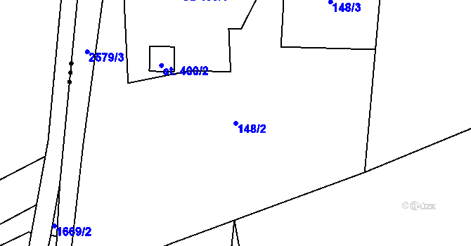 Parcela st. 148/2 v KÚ Krásná pod Lysou Horou, Katastrální mapa