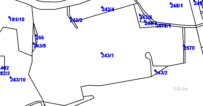 Parcela st. 243/1 v KÚ Krásná pod Lysou Horou, Katastrální mapa