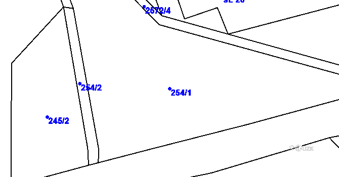 Parcela st. 254/1 v KÚ Krásná pod Lysou Horou, Katastrální mapa