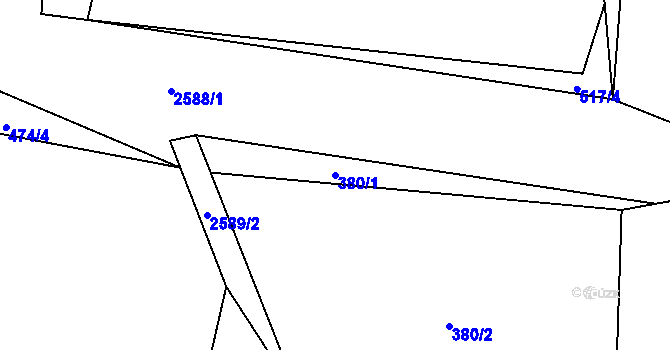 Parcela st. 380/1 v KÚ Krásná pod Lysou Horou, Katastrální mapa