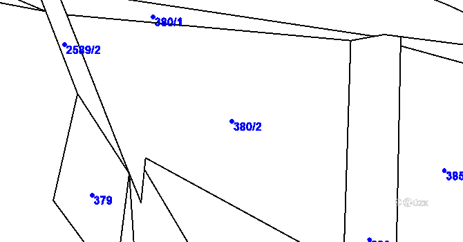 Parcela st. 380/2 v KÚ Krásná pod Lysou Horou, Katastrální mapa