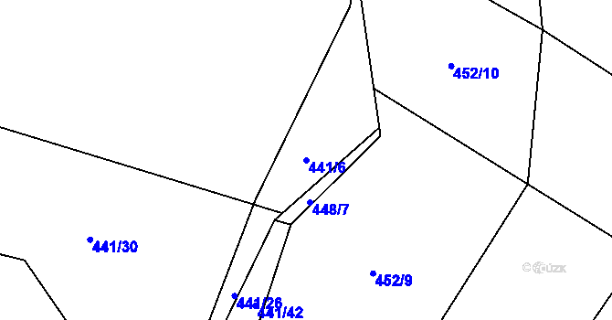 Parcela st. 441/6 v KÚ Krásná pod Lysou Horou, Katastrální mapa