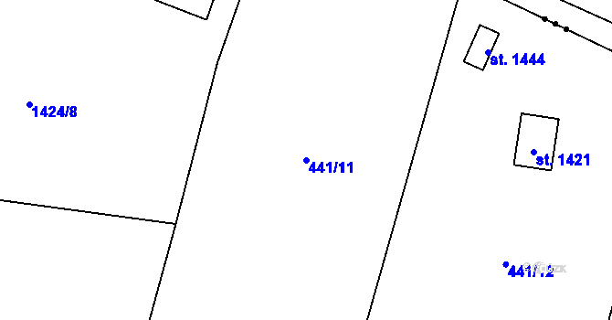 Parcela st. 441/11 v KÚ Krásná pod Lysou Horou, Katastrální mapa