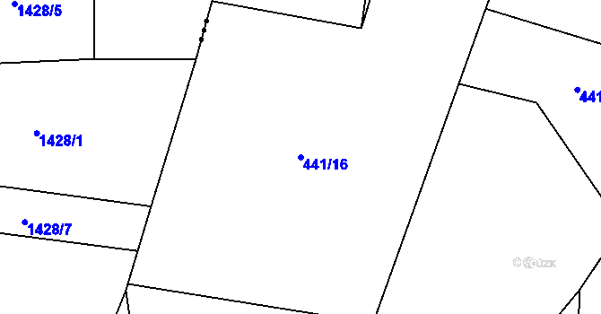 Parcela st. 441/16 v KÚ Krásná pod Lysou Horou, Katastrální mapa