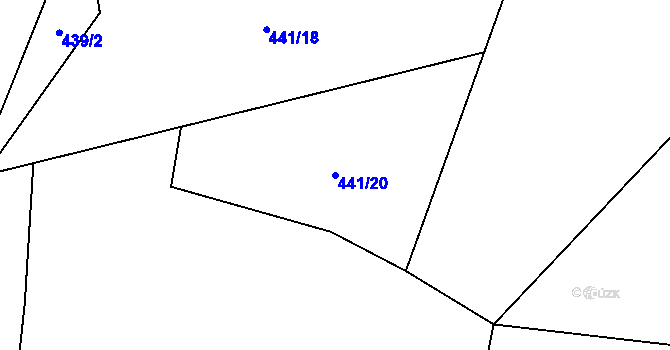 Parcela st. 441/20 v KÚ Krásná pod Lysou Horou, Katastrální mapa