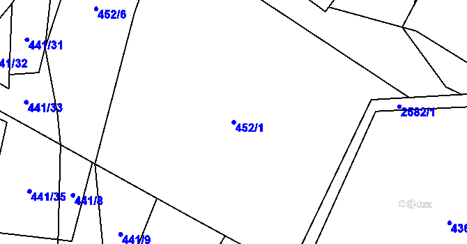 Parcela st. 452/1 v KÚ Krásná pod Lysou Horou, Katastrální mapa