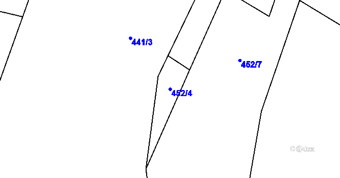 Parcela st. 452/4 v KÚ Krásná pod Lysou Horou, Katastrální mapa