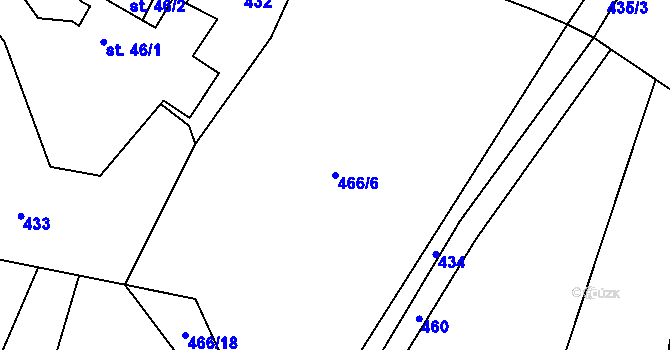 Parcela st. 466/6 v KÚ Krásná pod Lysou Horou, Katastrální mapa
