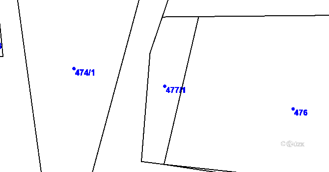 Parcela st. 477/1 v KÚ Krásná pod Lysou Horou, Katastrální mapa