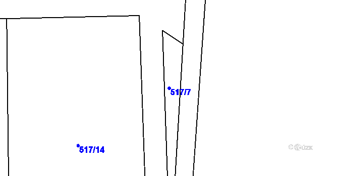 Parcela st. 517/7 v KÚ Krásná pod Lysou Horou, Katastrální mapa