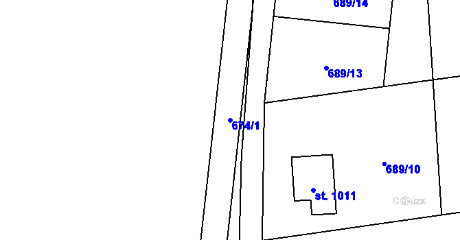 Parcela st. 674/1 v KÚ Krásná pod Lysou Horou, Katastrální mapa