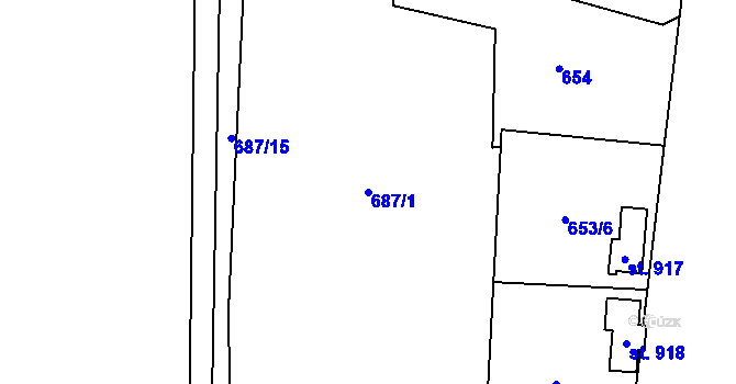 Parcela st. 687/1 v KÚ Krásná pod Lysou Horou, Katastrální mapa