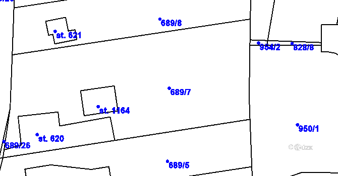 Parcela st. 689/7 v KÚ Krásná pod Lysou Horou, Katastrální mapa