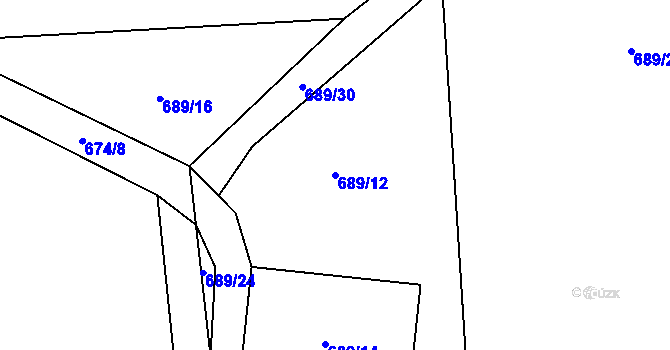 Parcela st. 689/12 v KÚ Krásná pod Lysou Horou, Katastrální mapa