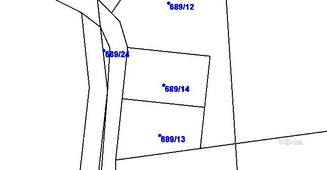 Parcela st. 689/14 v KÚ Krásná pod Lysou Horou, Katastrální mapa