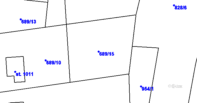 Parcela st. 689/15 v KÚ Krásná pod Lysou Horou, Katastrální mapa