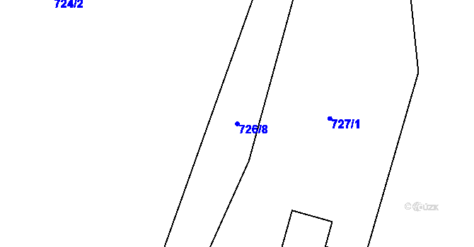 Parcela st. 726/8 v KÚ Krásná pod Lysou Horou, Katastrální mapa