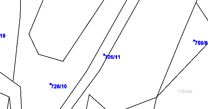 Parcela st. 726/11 v KÚ Krásná pod Lysou Horou, Katastrální mapa