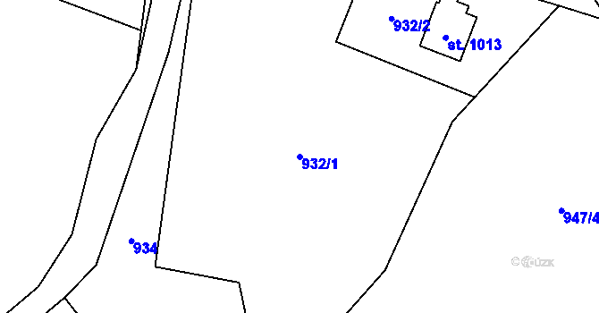 Parcela st. 932/1 v KÚ Krásná pod Lysou Horou, Katastrální mapa