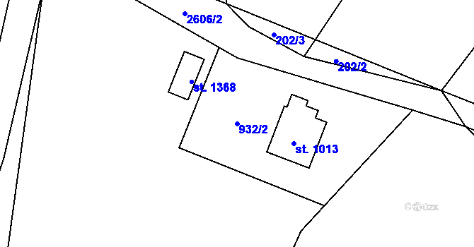 Parcela st. 932/2 v KÚ Krásná pod Lysou Horou, Katastrální mapa