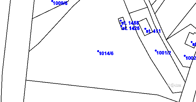 Parcela st. 1014/6 v KÚ Krásná pod Lysou Horou, Katastrální mapa
