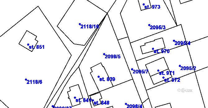 Parcela st. 2098/5 v KÚ Krásná pod Lysou Horou, Katastrální mapa