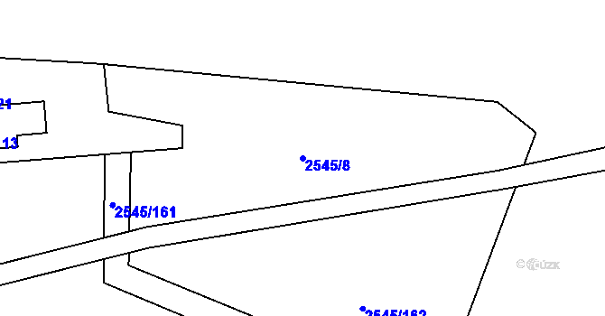 Parcela st. 2545/8 v KÚ Krásná pod Lysou Horou, Katastrální mapa