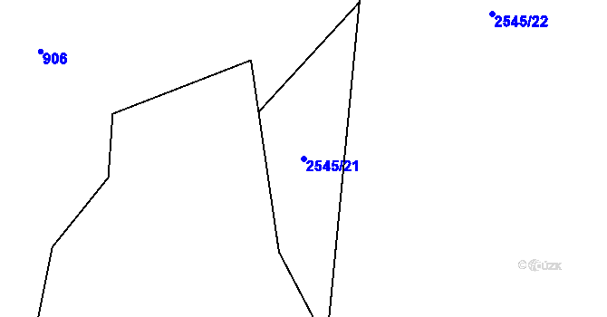 Parcela st. 2545/21 v KÚ Krásná pod Lysou Horou, Katastrální mapa