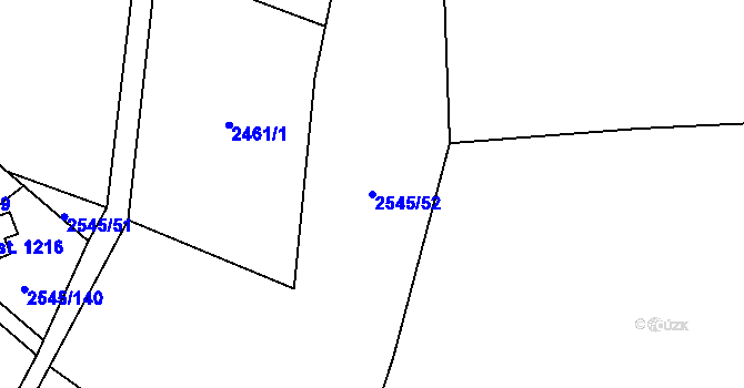 Parcela st. 2545/52 v KÚ Krásná pod Lysou Horou, Katastrální mapa