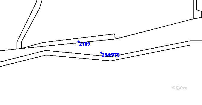 Parcela st. 2545/78 v KÚ Krásná pod Lysou Horou, Katastrální mapa