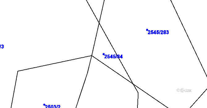 Parcela st. 2545/84 v KÚ Krásná pod Lysou Horou, Katastrální mapa