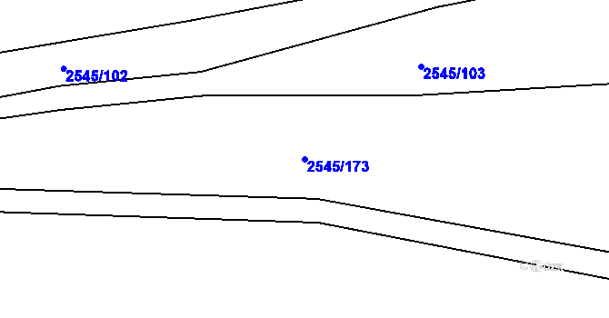 Parcela st. 2545/173 v KÚ Krásná pod Lysou Horou, Katastrální mapa
