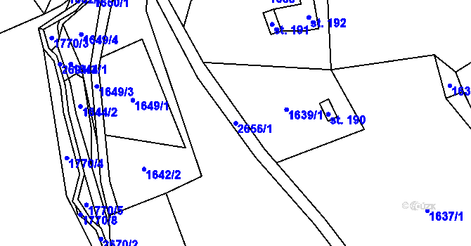 Parcela st. 2656/1 v KÚ Krásná pod Lysou Horou, Katastrální mapa