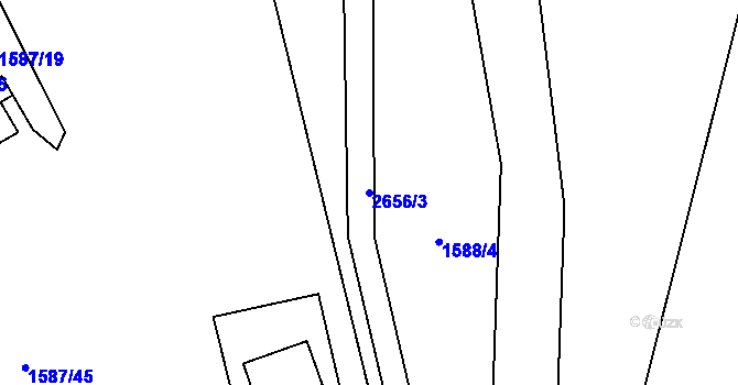 Parcela st. 2656/3 v KÚ Krásná pod Lysou Horou, Katastrální mapa
