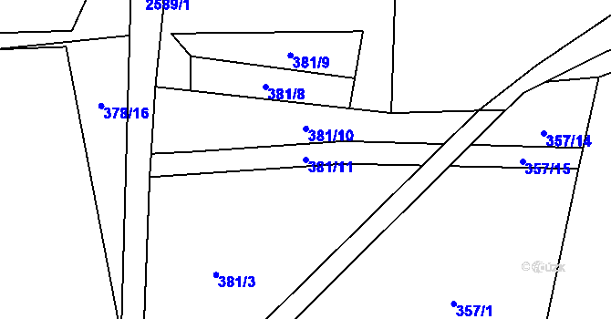 Parcela st. 381/11 v KÚ Krásná pod Lysou Horou, Katastrální mapa