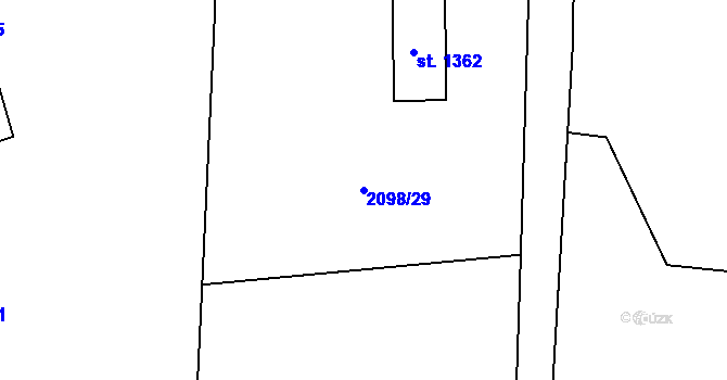 Parcela st. 2098/29 v KÚ Krásná pod Lysou Horou, Katastrální mapa