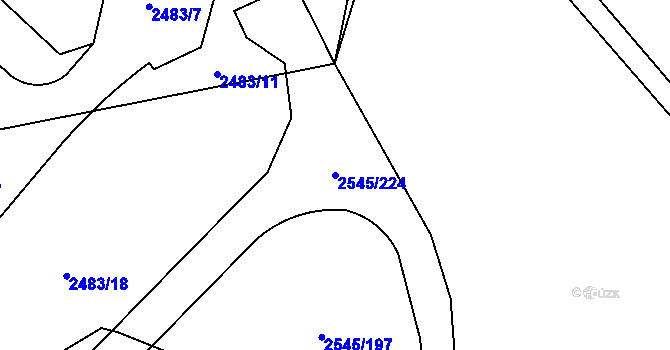Parcela st. 2545/224 v KÚ Krásná pod Lysou Horou, Katastrální mapa