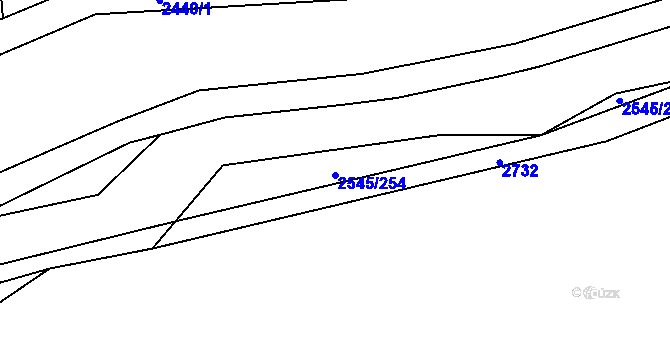 Parcela st. 2545/254 v KÚ Krásná pod Lysou Horou, Katastrální mapa