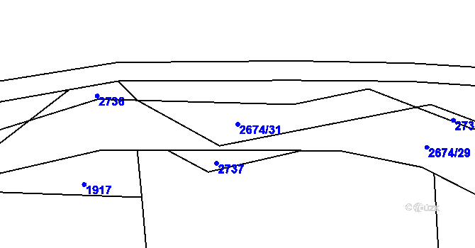 Parcela st. 2674/31 v KÚ Krásná pod Lysou Horou, Katastrální mapa