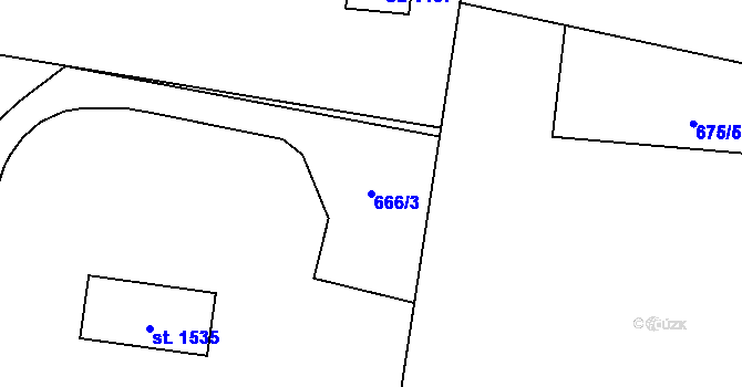Parcela st. 666/3 v KÚ Krásná pod Lysou Horou, Katastrální mapa