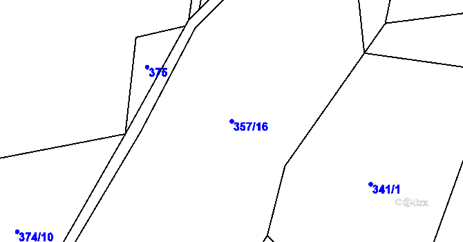 Parcela st. 357/16 v KÚ Krásná pod Lysou Horou, Katastrální mapa