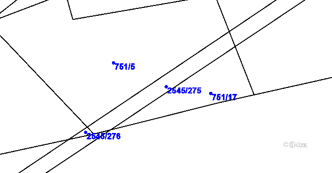 Parcela st. 2545/275 v KÚ Krásná pod Lysou Horou, Katastrální mapa