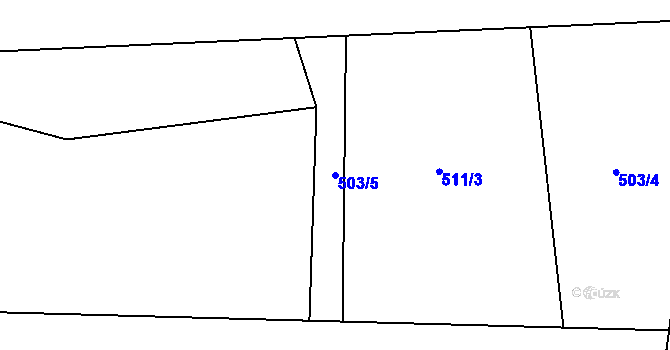 Parcela st. 503/5 v KÚ Krásná pod Lysou Horou, Katastrální mapa