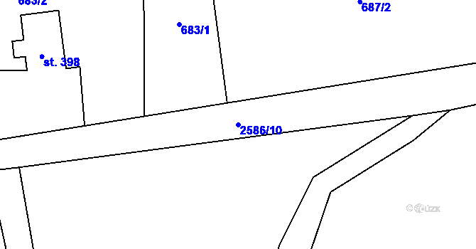 Parcela st. 2586/10 v KÚ Krásná pod Lysou Horou, Katastrální mapa