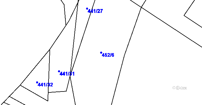 Parcela st. 452/6 v KÚ Krásná pod Lysou Horou, Katastrální mapa