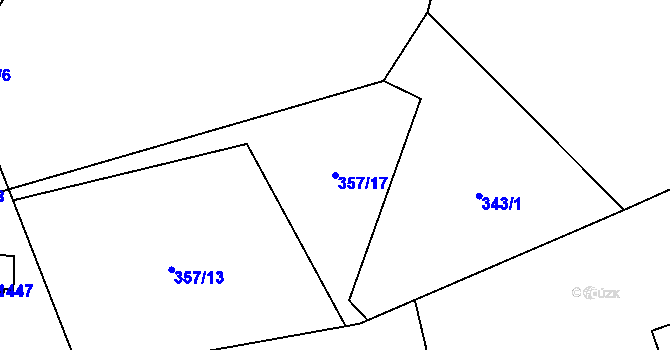 Parcela st. 357/17 v KÚ Krásná pod Lysou Horou, Katastrální mapa