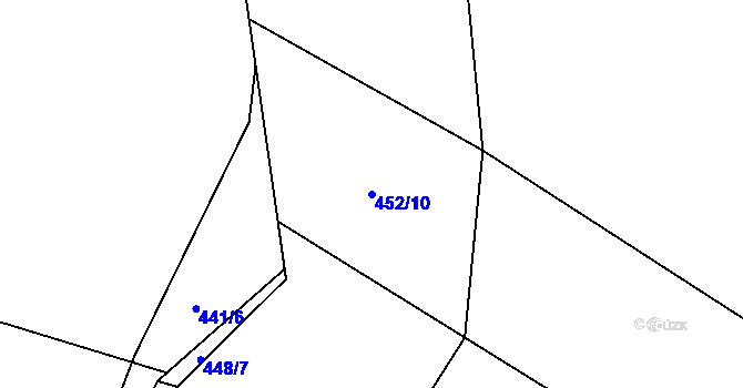 Parcela st. 452/10 v KÚ Krásná pod Lysou Horou, Katastrální mapa