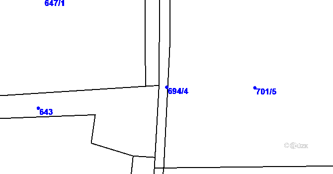 Parcela st. 694/4 v KÚ Krásná pod Lysou Horou, Katastrální mapa