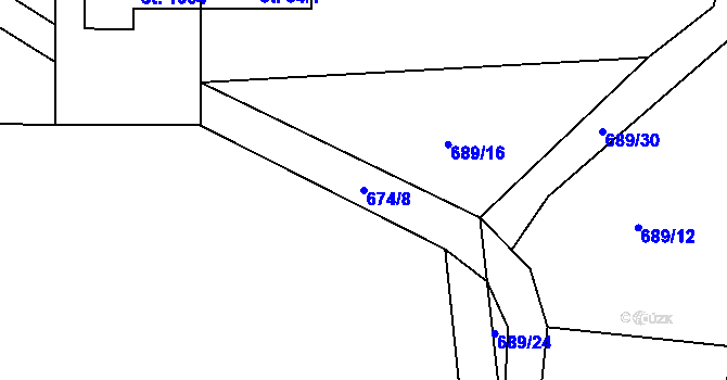 Parcela st. 674/8 v KÚ Krásná pod Lysou Horou, Katastrální mapa
